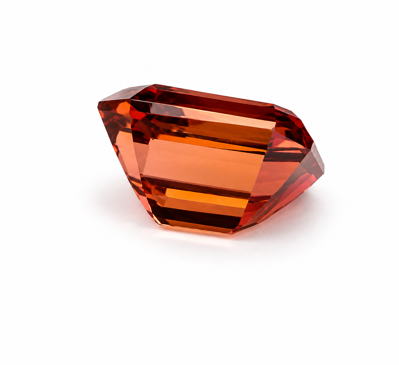 4.15 ct Pink/Peach Mahenge Garnet Emerald cut