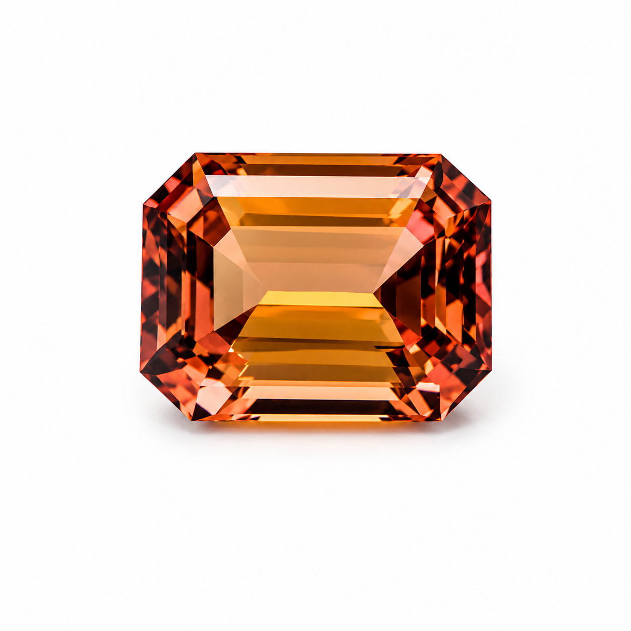 4.15 ct Pink/Peach Mahenge Garnet Emerald cut